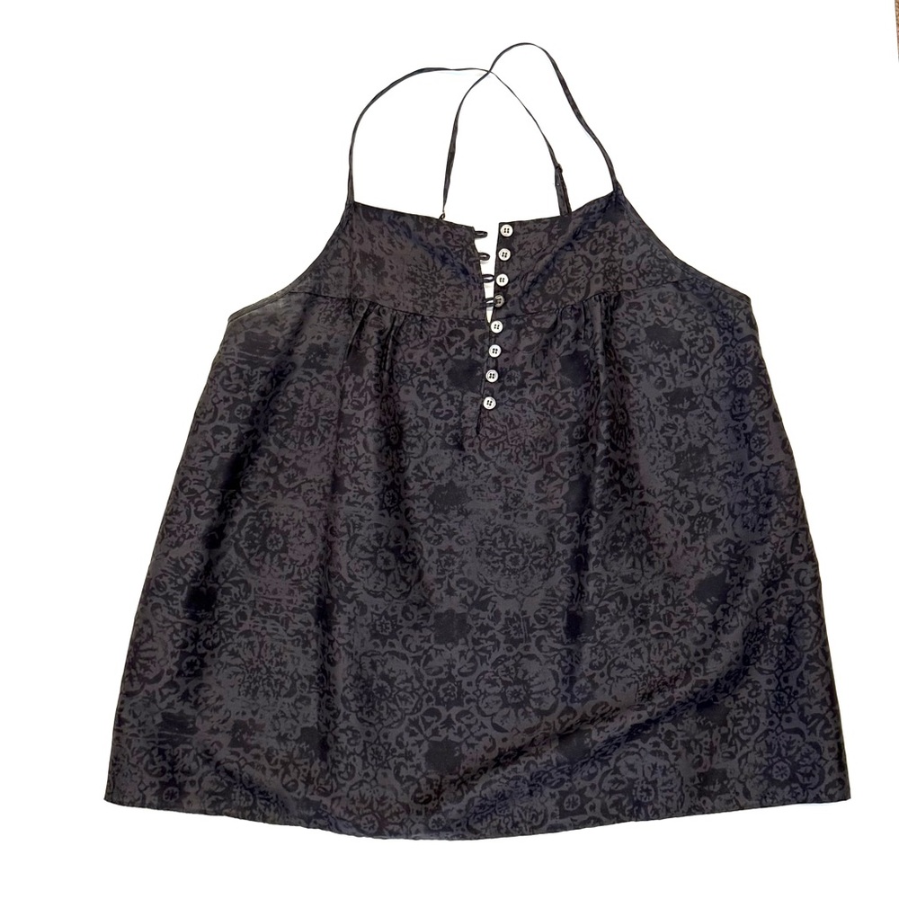 Theory Black Silk Camisole Top